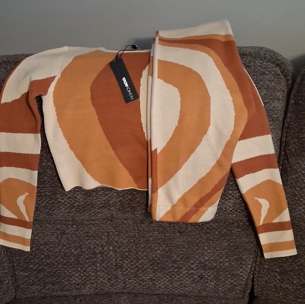 Yazmine Sweater Legging Set - Rust/combo